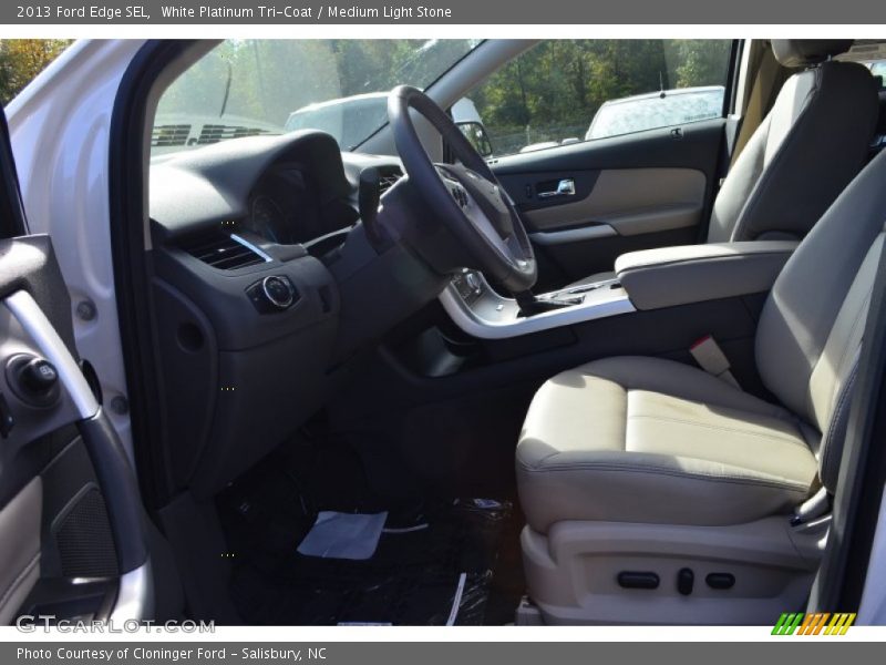 White Platinum Tri-Coat / Medium Light Stone 2013 Ford Edge SEL