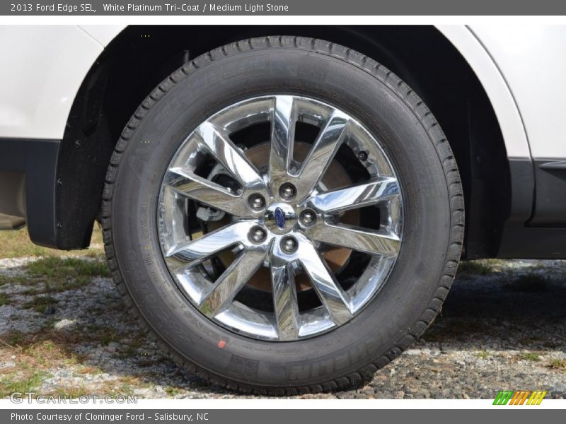 White Platinum Tri-Coat / Medium Light Stone 2013 Ford Edge SEL