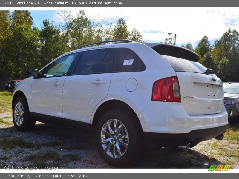 White Platinum Tri-Coat / Medium Light Stone 2013 Ford Edge SEL
