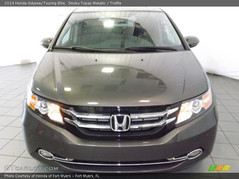 Smoky Topaz Metallic / Truffle 2014 Honda Odyssey Touring Elite