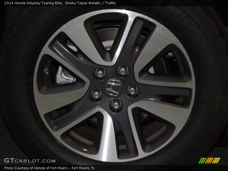 Smoky Topaz Metallic / Truffle 2014 Honda Odyssey Touring Elite