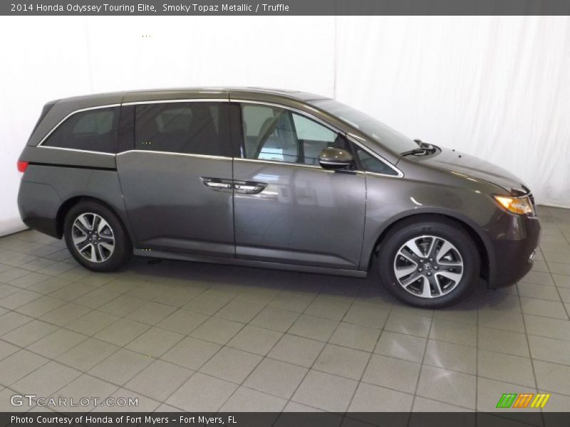 Smoky Topaz Metallic / Truffle 2014 Honda Odyssey Touring Elite