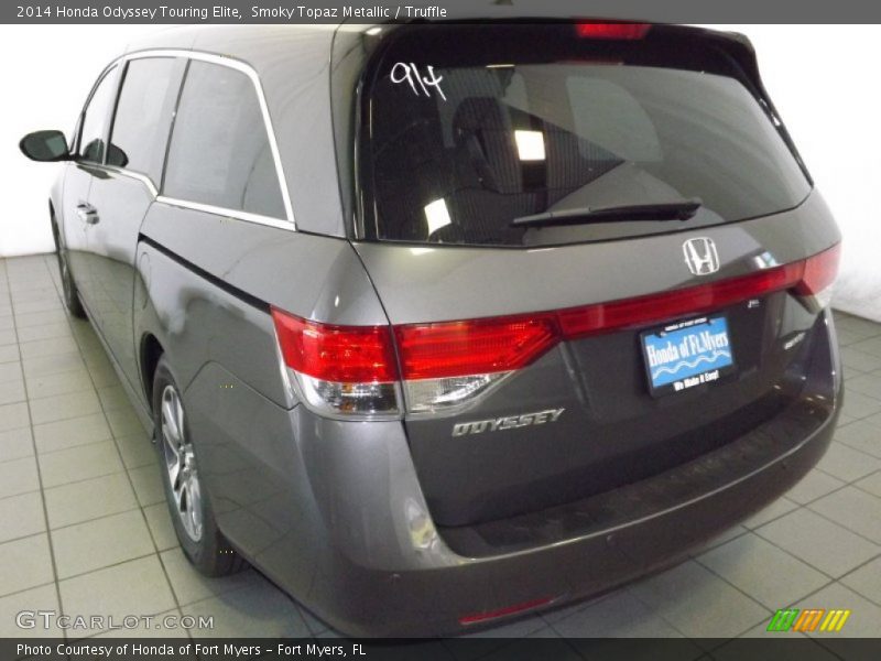 Smoky Topaz Metallic / Truffle 2014 Honda Odyssey Touring Elite