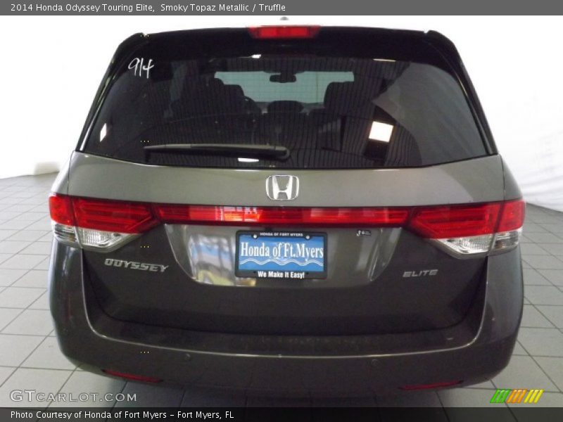 Smoky Topaz Metallic / Truffle 2014 Honda Odyssey Touring Elite