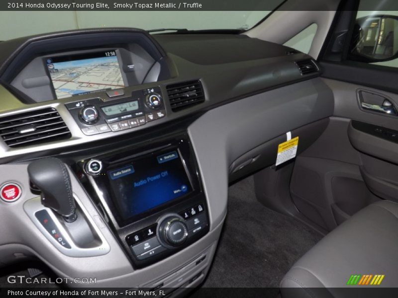 Smoky Topaz Metallic / Truffle 2014 Honda Odyssey Touring Elite