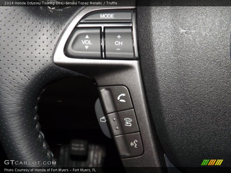 Smoky Topaz Metallic / Truffle 2014 Honda Odyssey Touring Elite