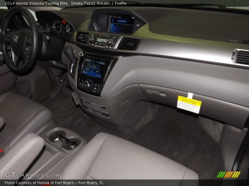 Smoky Topaz Metallic / Truffle 2014 Honda Odyssey Touring Elite