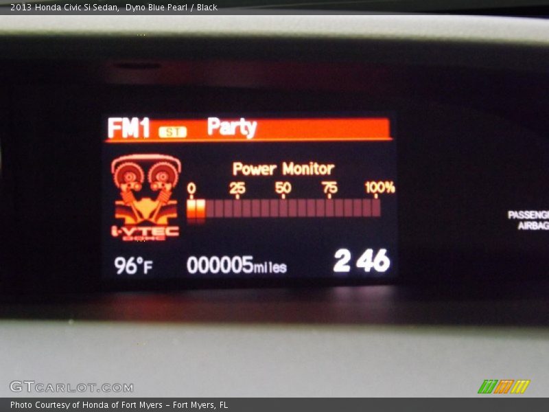 Dyno Blue Pearl / Black 2013 Honda Civic Si Sedan