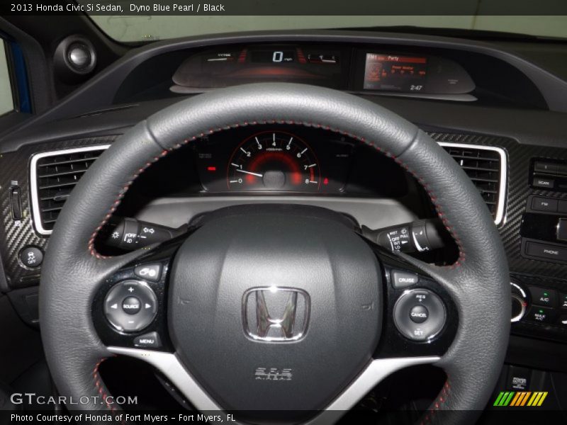 Dyno Blue Pearl / Black 2013 Honda Civic Si Sedan
