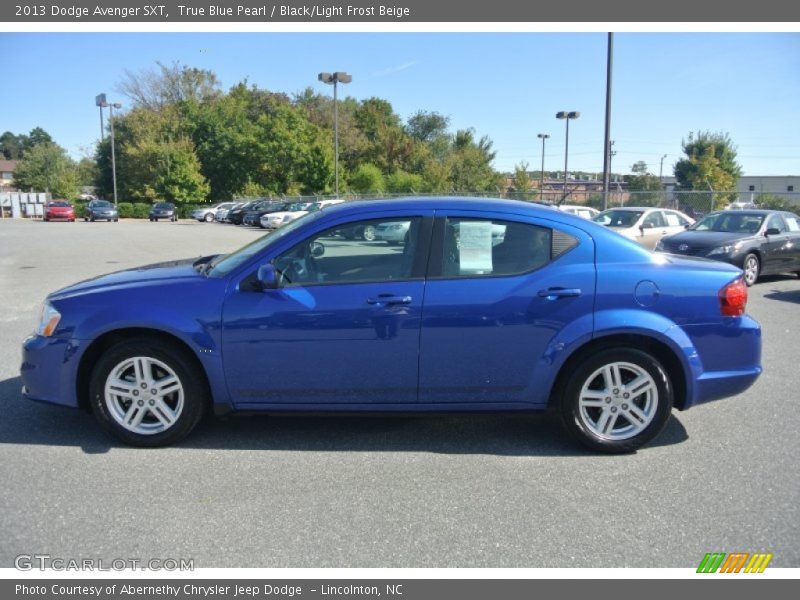 True Blue Pearl / Black/Light Frost Beige 2013 Dodge Avenger SXT