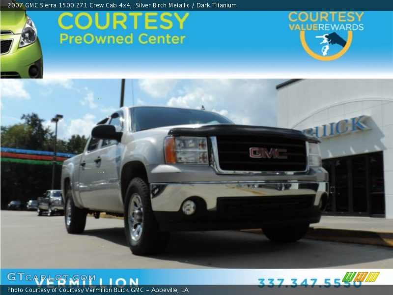 Silver Birch Metallic / Dark Titanium 2007 GMC Sierra 1500 Z71 Crew Cab 4x4
