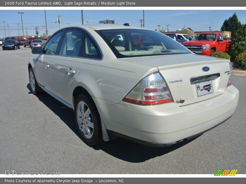 Light Sage Metallic / Medium Light Stone 2008 Ford Taurus Limited AWD