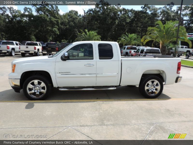 Summit White / Ebony 2009 GMC Sierra 1500 SLE Extended Cab