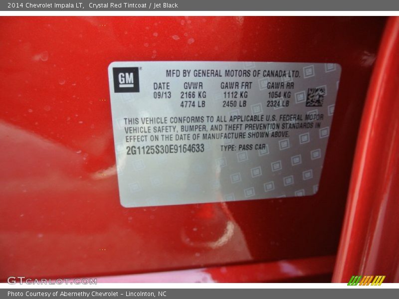 Crystal Red Tintcoat / Jet Black 2014 Chevrolet Impala LT