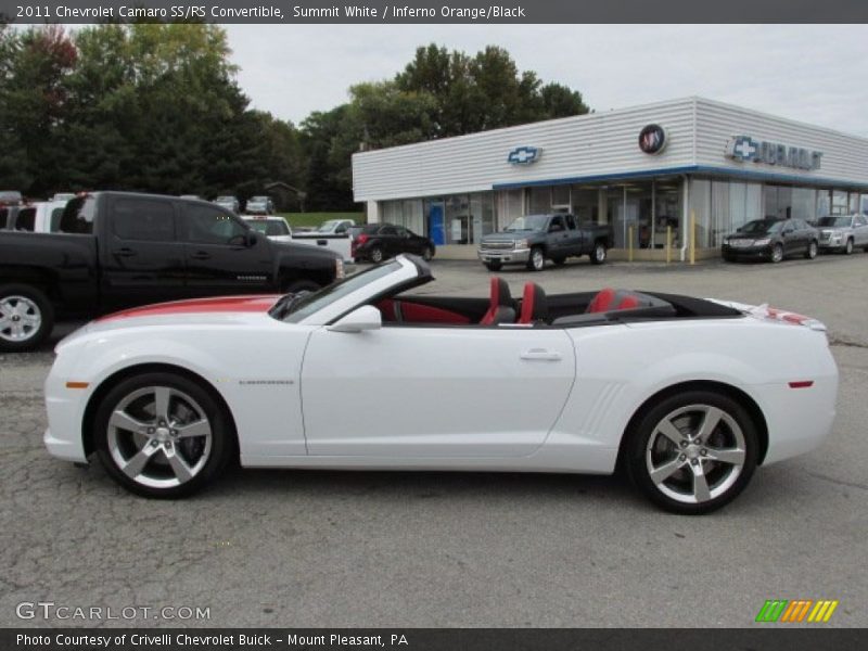 Summit White / Inferno Orange/Black 2011 Chevrolet Camaro SS/RS Convertible