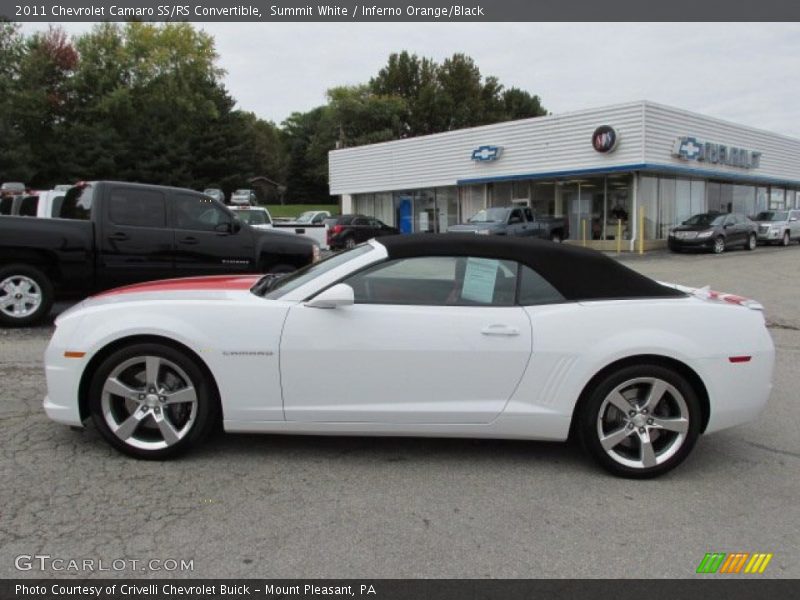 Summit White / Inferno Orange/Black 2011 Chevrolet Camaro SS/RS Convertible