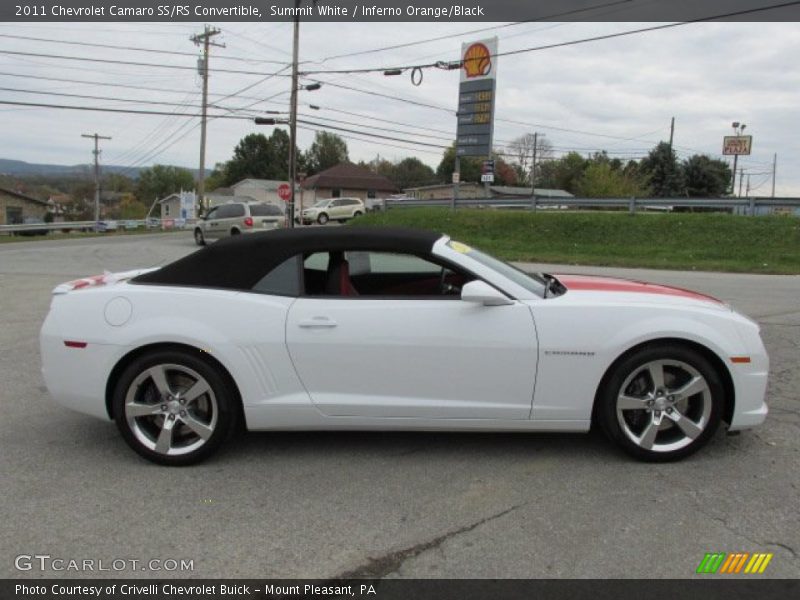 Summit White / Inferno Orange/Black 2011 Chevrolet Camaro SS/RS Convertible