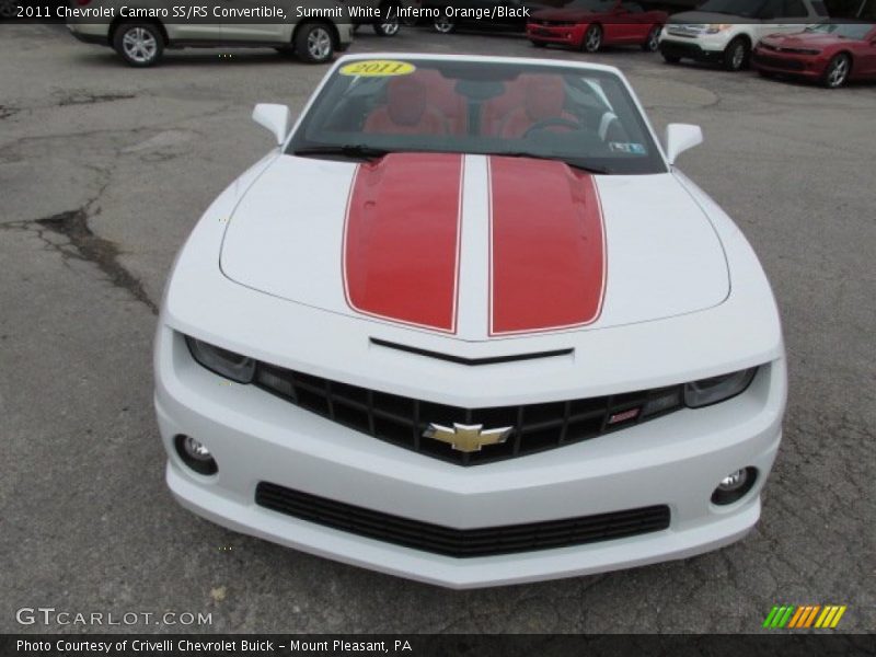 Summit White / Inferno Orange/Black 2011 Chevrolet Camaro SS/RS Convertible