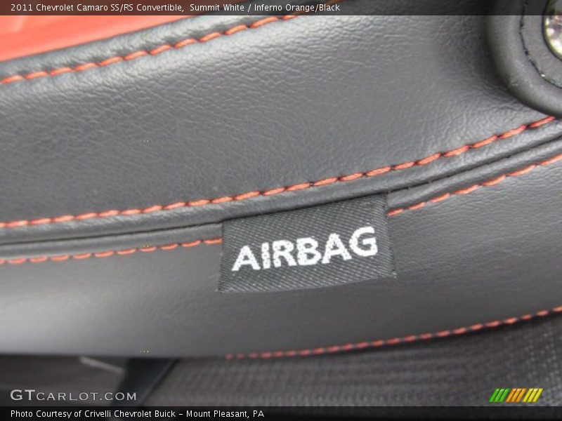 Summit White / Inferno Orange/Black 2011 Chevrolet Camaro SS/RS Convertible