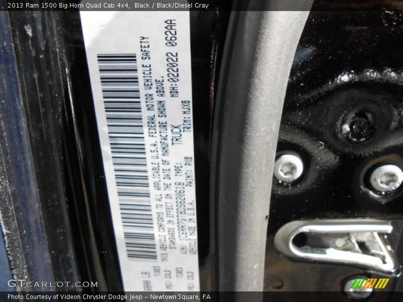 Black / Black/Diesel Gray 2013 Ram 1500 Big Horn Quad Cab 4x4