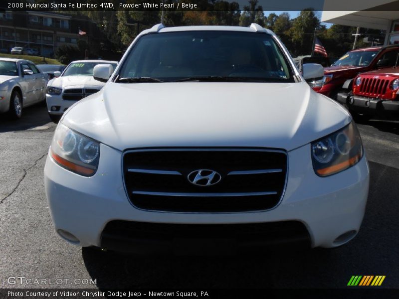 Powder White Pearl / Beige 2008 Hyundai Santa Fe Limited 4WD