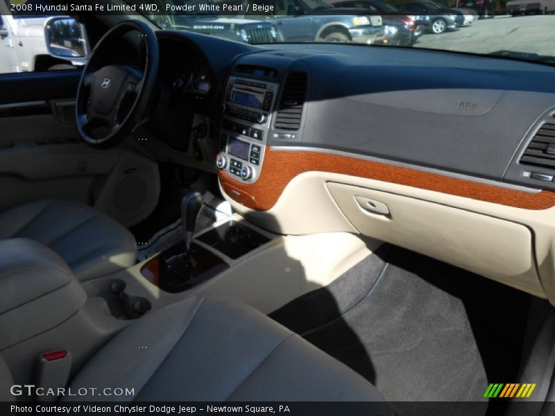 Powder White Pearl / Beige 2008 Hyundai Santa Fe Limited 4WD
