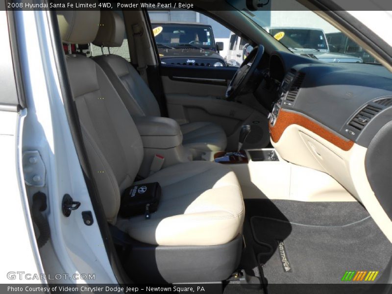 Powder White Pearl / Beige 2008 Hyundai Santa Fe Limited 4WD