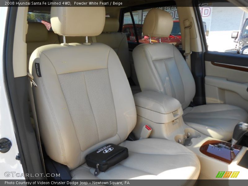 Powder White Pearl / Beige 2008 Hyundai Santa Fe Limited 4WD