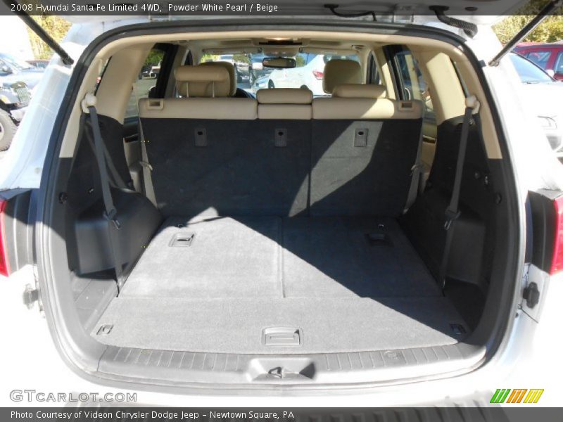 Powder White Pearl / Beige 2008 Hyundai Santa Fe Limited 4WD