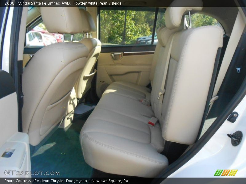 Powder White Pearl / Beige 2008 Hyundai Santa Fe Limited 4WD