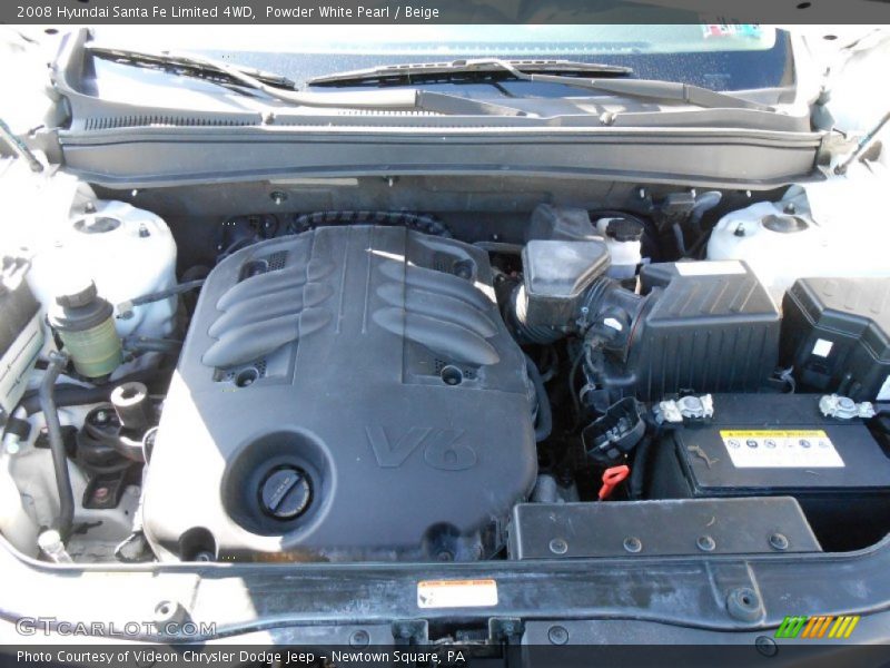 Powder White Pearl / Beige 2008 Hyundai Santa Fe Limited 4WD