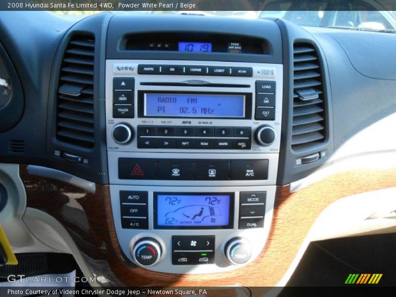 Powder White Pearl / Beige 2008 Hyundai Santa Fe Limited 4WD