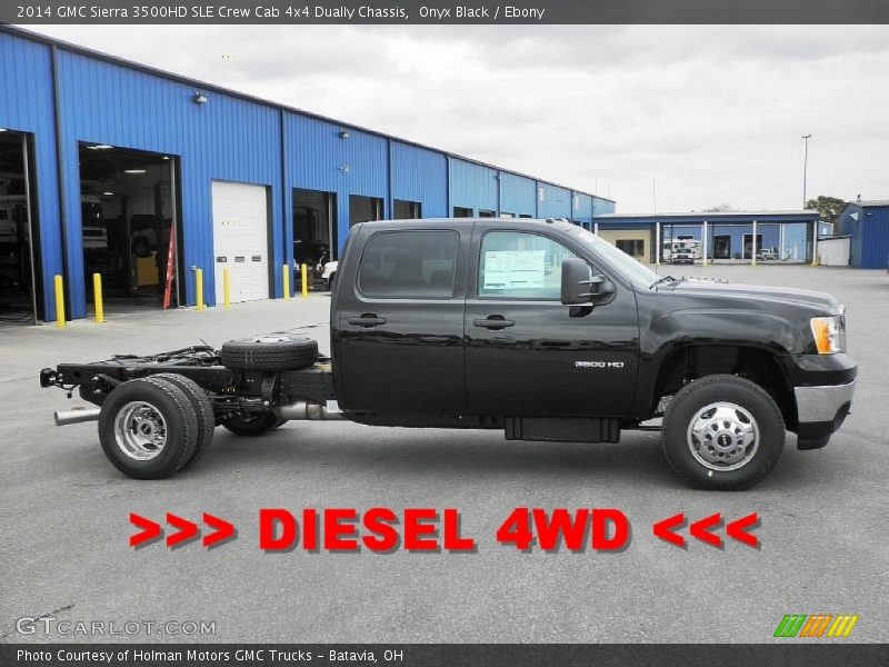 Onyx Black / Ebony 2014 GMC Sierra 3500HD SLE Crew Cab 4x4 Dually Chassis