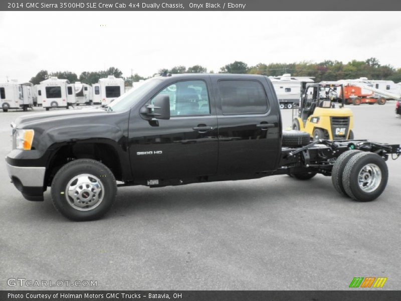 Onyx Black / Ebony 2014 GMC Sierra 3500HD SLE Crew Cab 4x4 Dually Chassis