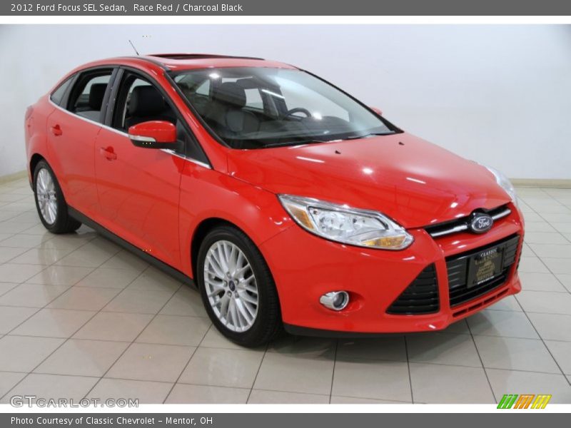 Race Red / Charcoal Black 2012 Ford Focus SEL Sedan