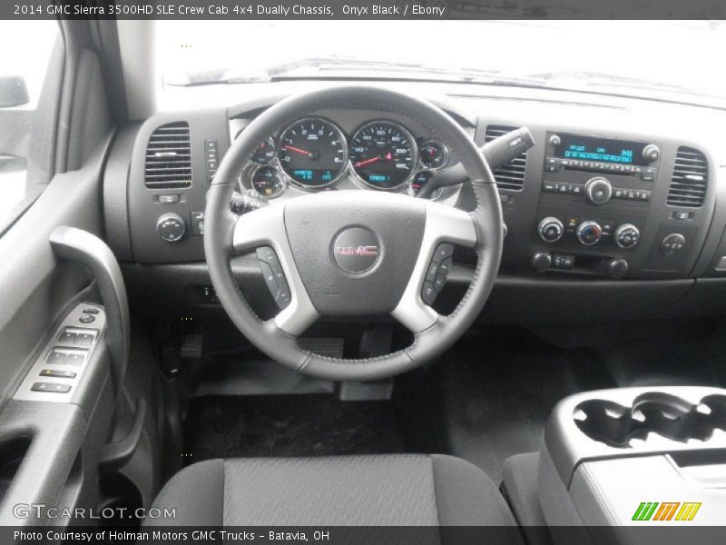 Onyx Black / Ebony 2014 GMC Sierra 3500HD SLE Crew Cab 4x4 Dually Chassis