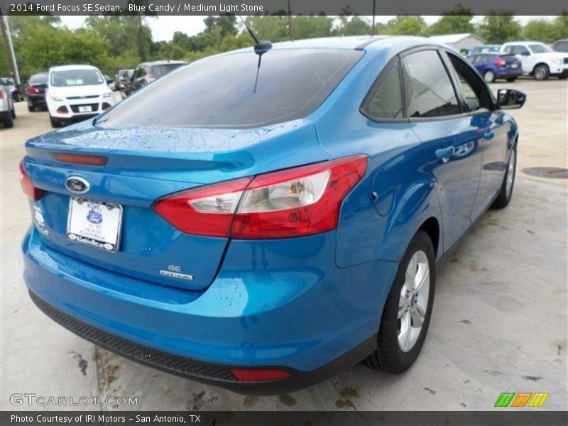 Blue Candy / Medium Light Stone 2014 Ford Focus SE Sedan