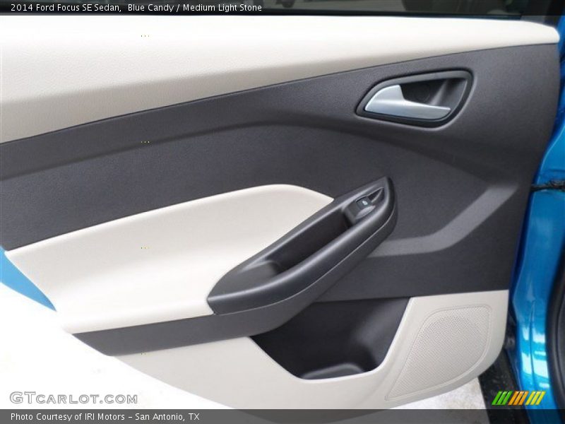 Blue Candy / Medium Light Stone 2014 Ford Focus SE Sedan
