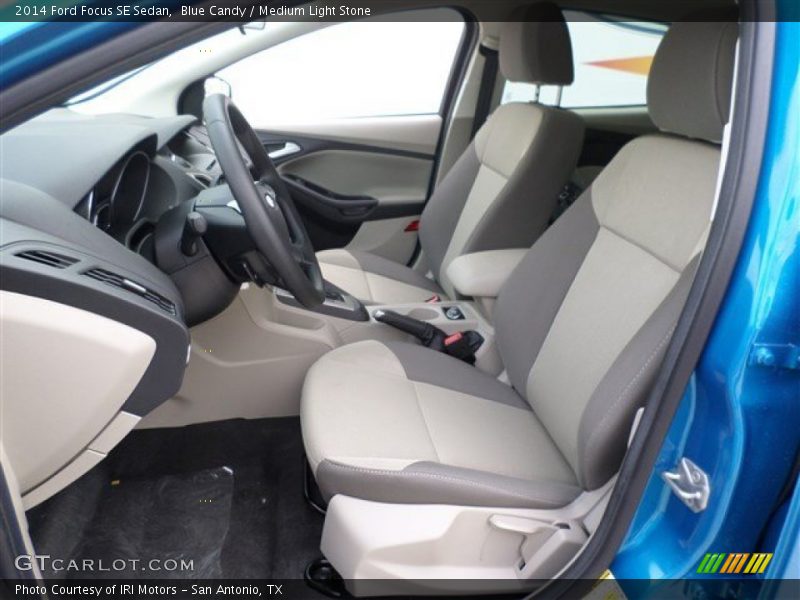 Blue Candy / Medium Light Stone 2014 Ford Focus SE Sedan