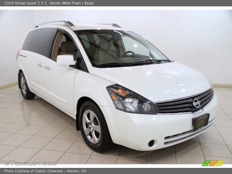 Nordic White Pearl / Beige 2009 Nissan Quest 3.5 S