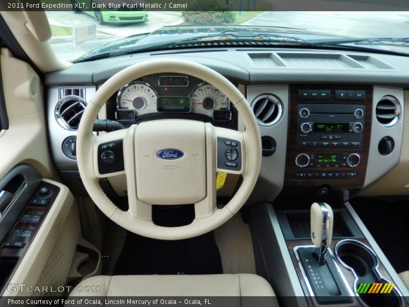 Dark Blue Pearl Metallic / Camel 2011 Ford Expedition XLT