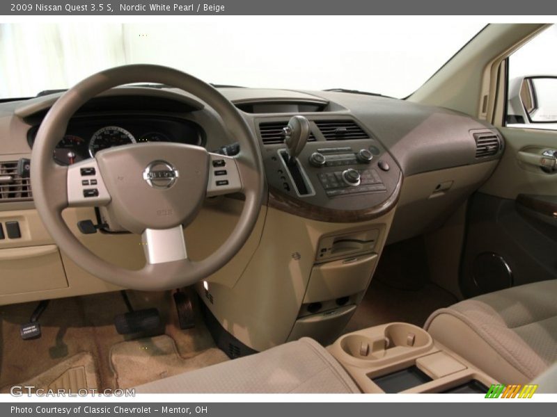 Nordic White Pearl / Beige 2009 Nissan Quest 3.5 S