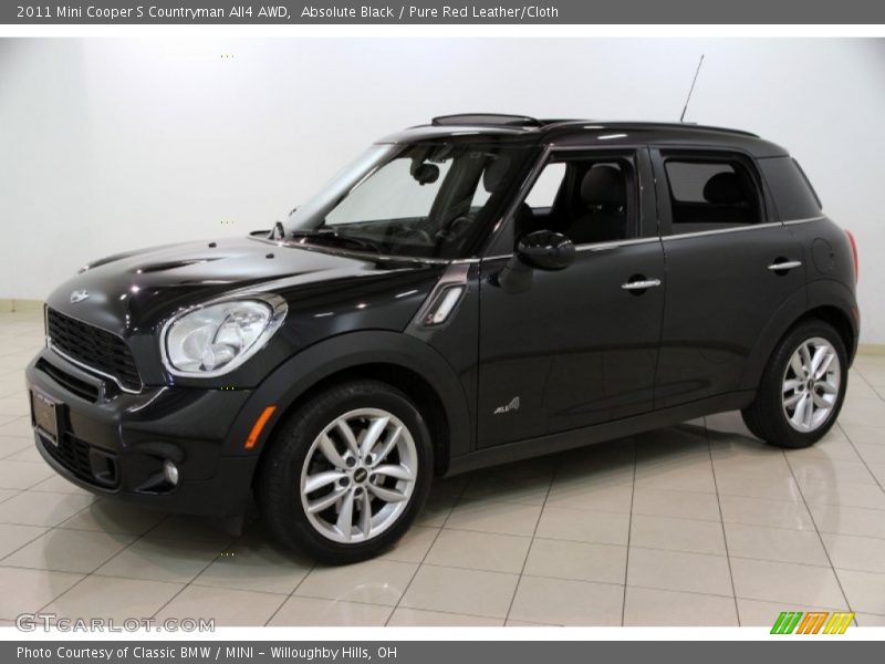 Absolute Black / Pure Red Leather/Cloth 2011 Mini Cooper S Countryman All4 AWD
