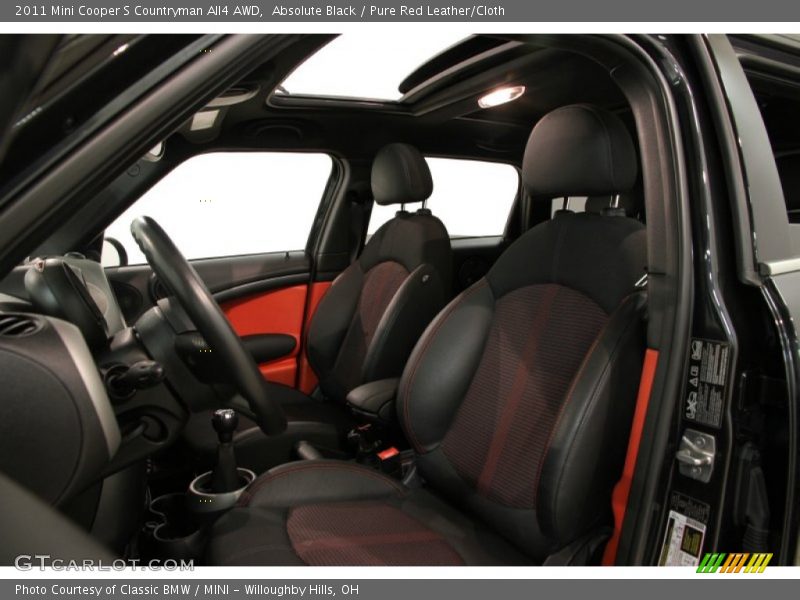 Absolute Black / Pure Red Leather/Cloth 2011 Mini Cooper S Countryman All4 AWD
