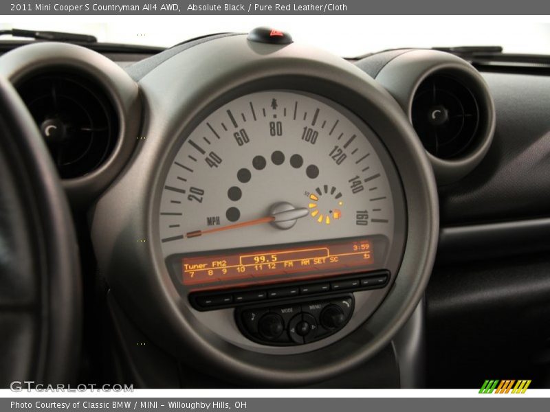 Absolute Black / Pure Red Leather/Cloth 2011 Mini Cooper S Countryman All4 AWD
