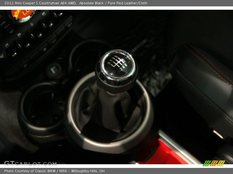 Absolute Black / Pure Red Leather/Cloth 2011 Mini Cooper S Countryman All4 AWD