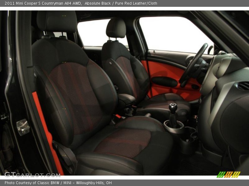 Absolute Black / Pure Red Leather/Cloth 2011 Mini Cooper S Countryman All4 AWD