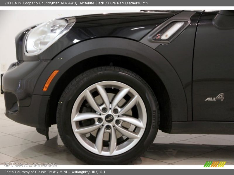 Absolute Black / Pure Red Leather/Cloth 2011 Mini Cooper S Countryman All4 AWD