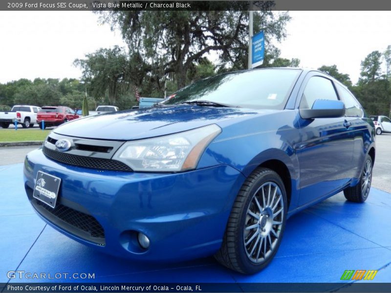 Vista Blue Metallic / Charcoal Black 2009 Ford Focus SES Coupe