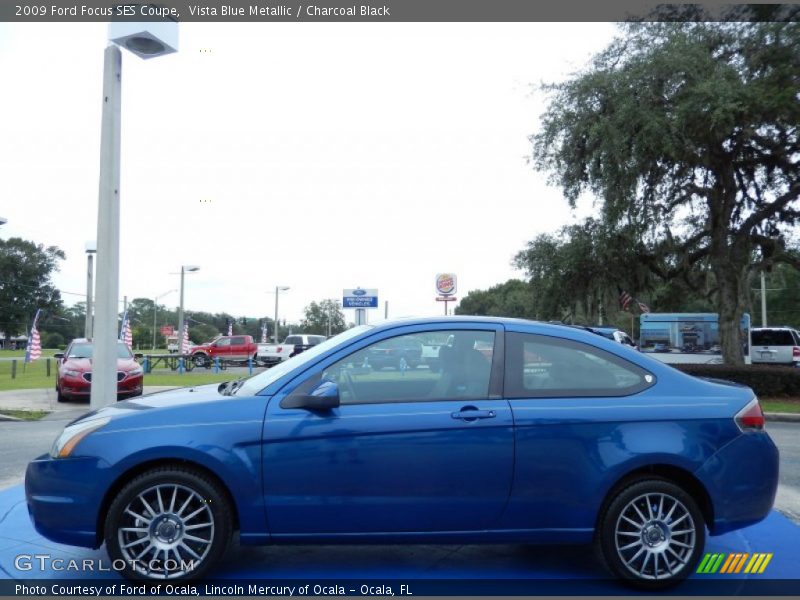 Vista Blue Metallic / Charcoal Black 2009 Ford Focus SES Coupe